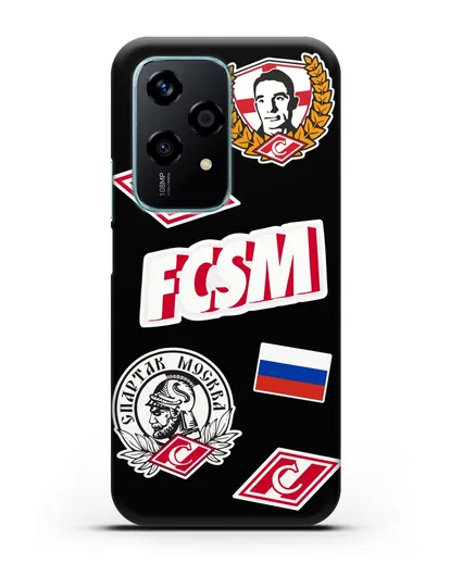 Чехол со стикерами ФК Спартак Москва силиконовый для Honor 200 Lite
