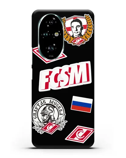 Чехол со стикерами ФК Спартак Москва силиконовый для Honor 200 Pro
