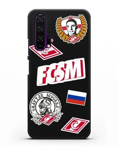 Чехол со стикерами ФК Спартак Москва силиконовый для Honor 20 Pro