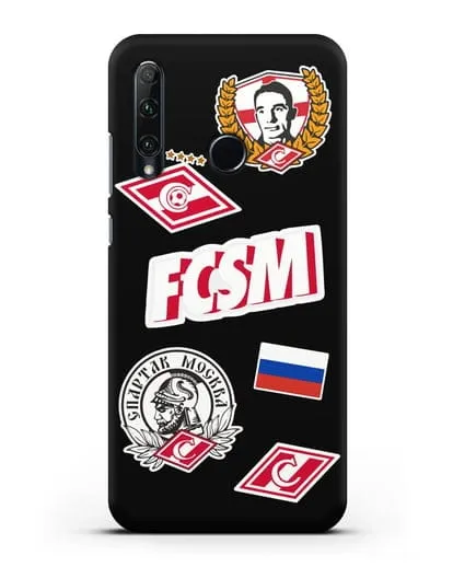 Чехол со стикерами ФК Спартак Москва силиконовый для Honor 20e