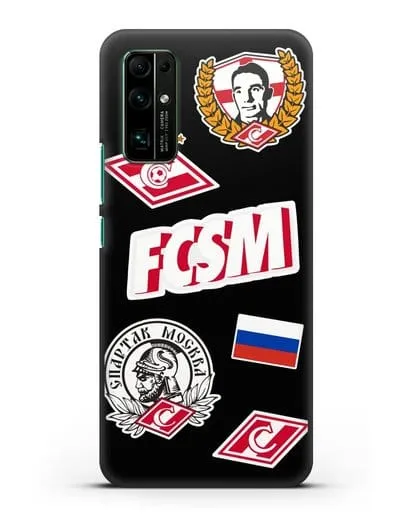 Чехол со стикерами ФК Спартак Москва силиконовый для Honor 30