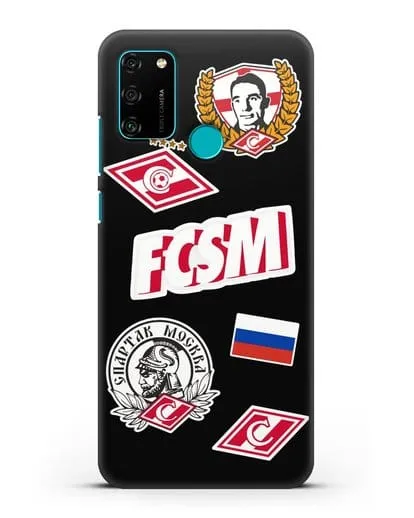 Чехол со стикерами ФК Спартак Москва силиконовый для Honor 9A