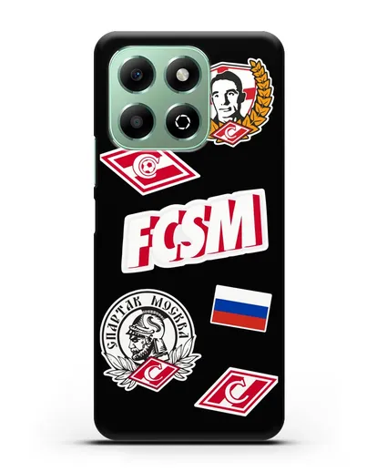 Чехол со стикерами ФК Спартак Москва силиконовый для Honor X6b