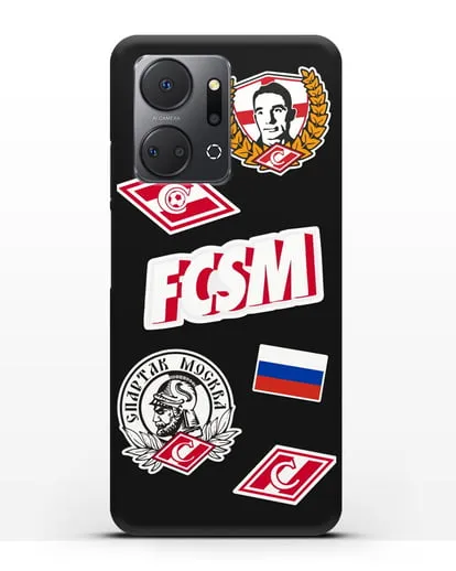 Чехол со стикерами ФК Спартак Москва силиконовый для Honor X7a