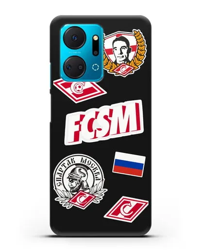 Чехол со стикерами ФК Спартак Москва силиконовый для Honor X7a Plus