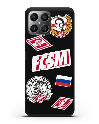 Чехол со стикерами ФК Спартак Москва силиконовый для Honor X8
