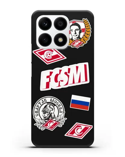 Чехол со стикерами ФК Спартак Москва силиконовый для Honor X8a