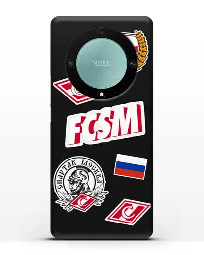 Чехол со стикерами ФК Спартак Москва силиконовый для Honor X9a