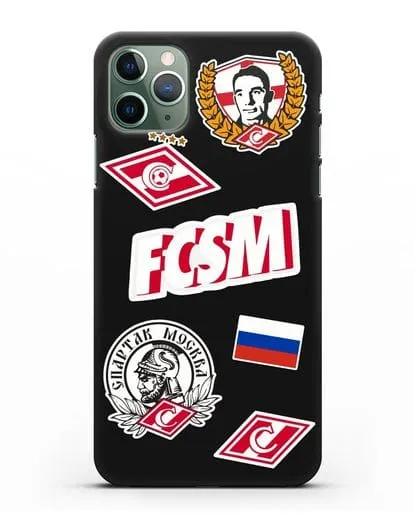 Чехол со стикерами ФК Спартак Москва силиконовый для iPhone 11 Pro Max