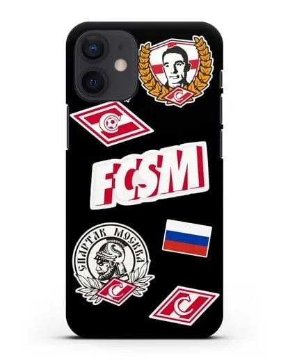 Чехол со стикерами ФК Спартак Москва силиконовый для iPhone 12 mini