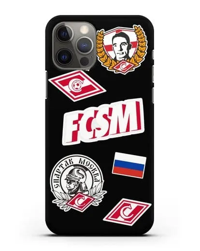 Чехол со стикерами ФК Спартак Москва силиконовый для iPhone 12 Pro