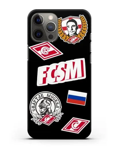 Чехол со стикерами ФК Спартак Москва силиконовый для iPhone 12 Pro Max
