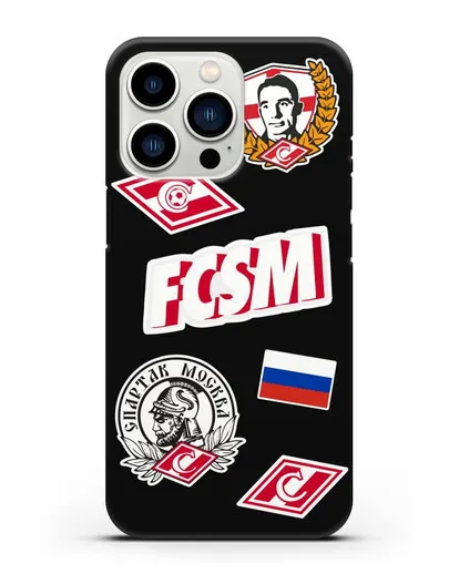 Чехол со стикерами ФК Спартак Москва силиконовый для iPhone 13 Pro