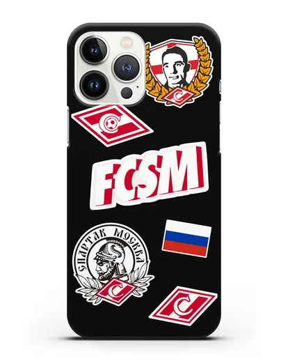 Чехол со стикерами ФК Спартак Москва силиконовый для iPhone 13 Pro Max