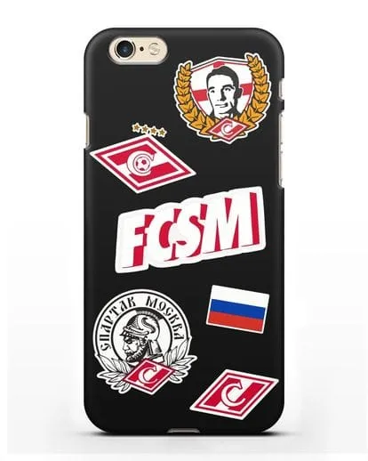 Чехол со стикерами ФК Спартак Москва силиконовый для iPhone 6