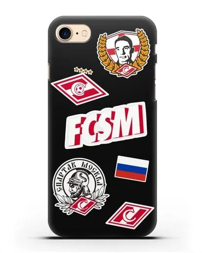 Чехол со стикерами ФК Спартак Москва силиконовый для iPhone 8