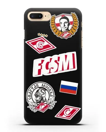 Чехол со стикерами ФК Спартак Москва силиконовый для iPhone 7 Plus