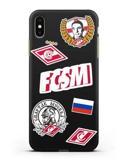 Чехол со стикерами ФК Спартак Москва силиконовый для iPhone XS Max