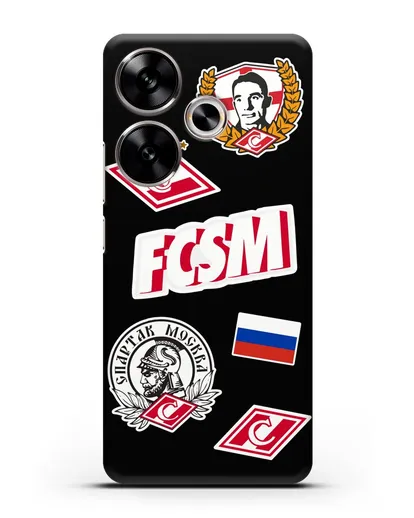Чехол со стикерами ФК Спартак Москва силиконовый для Xiaomi Poco F6