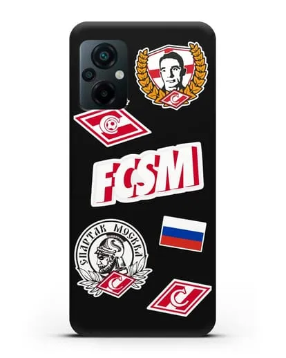 Чехол со стикерами ФК Спартак Москва силиконовый для Xiaomi Poco M5