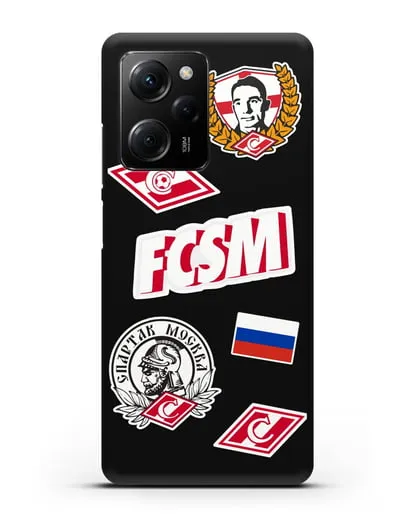 Чехол со стикерами ФК Спартак Москва силиконовый для Xiaomi Poco X5 Pro
