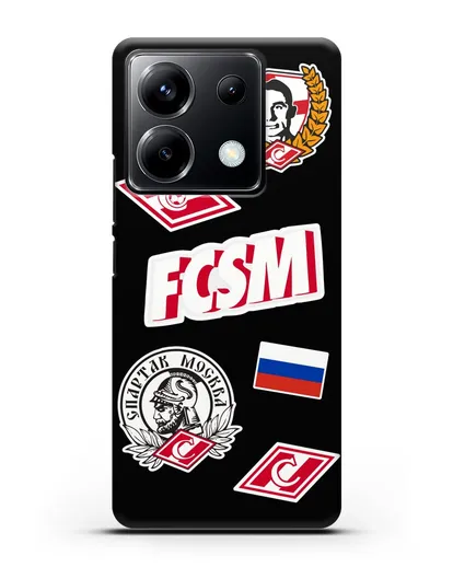 Чехол со стикерами ФК Спартак Москва силиконовый для Xiaomi Poco X6
