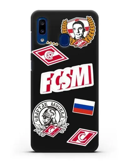 Чехол со стикерами ФК Спартак Москва силиконовый для Samsung Galaxy A20 [SM-A205FN]