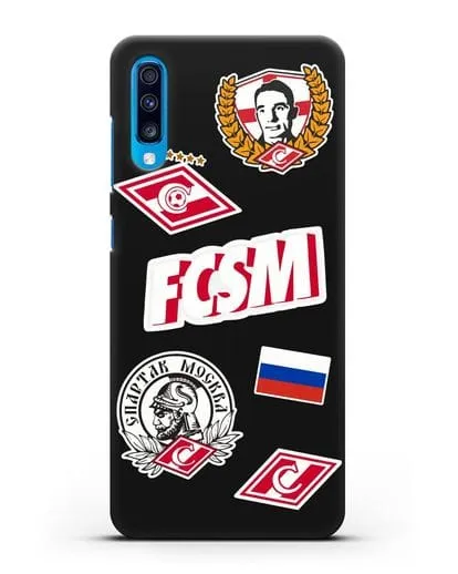 Чехол со стикерами ФК Спартак Москва силиконовый для Samsung Galaxy A70 [SM-A705F]