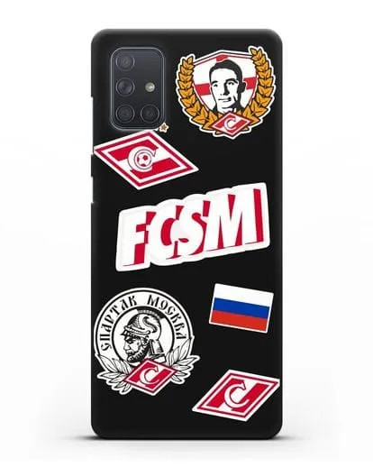 Чехол со стикерами ФК Спартак Москва силиконовый для Samsung Galaxy A71 [SM-A715F]