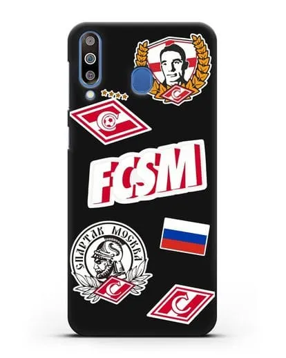 Чехол со стикерами ФК Спартак Москва силиконовый для Samsung Galaxy M30 [SM-M305F]