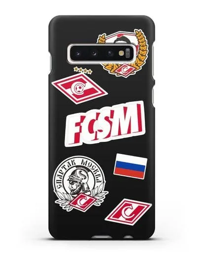 Чехол со стикерами ФК Спартак Москва силиконовый для Samsung Galaxy S10 [SM-G973F]