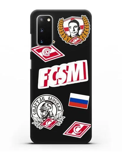 Чехол со стикерами ФК Спартак Москва силиконовый для Samsung Galaxy S20 [SM-G980F]