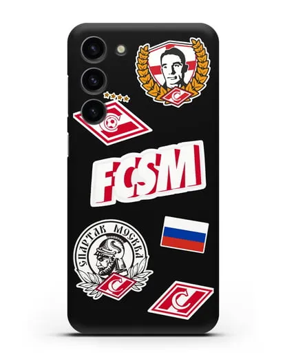 Чехол со стикерами ФК Спартак Москва силиконовый для Samsung Galaxy S23 Plus [SM-S916]