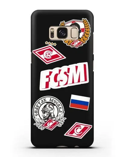 Чехол со стикерами ФК Спартак Москва силиконовый для Samsung Galaxy S8 Plus [SM-G955F]
