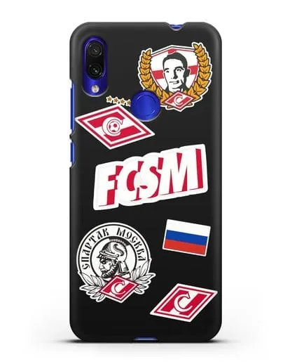 Чехол со стикерами ФК Спартак Москва силиконовый для Xiaomi Redmi Note 7