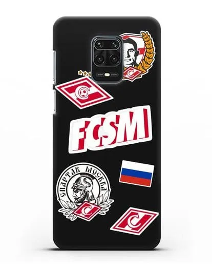 Чехол со стикерами ФК Спартак Москва силиконовый для Xiaomi Redmi Note 9S