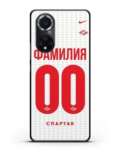 Именной чехол ФК Спартак Москва с фамилией и номером (сезон 2019-2020) белая форма силиконовый для Huawei Nova 9