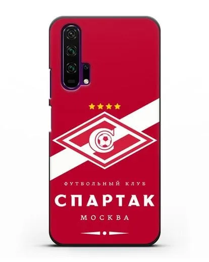 Чехол с логотипом ФК Спартак Москва с красным фоном силиконовый для Honor 20 Pro