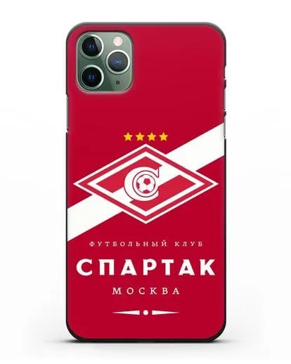 Чехол с логотипом ФК Спартак Москва с красным фоном силиконовый для iPhone 11 Pro Max