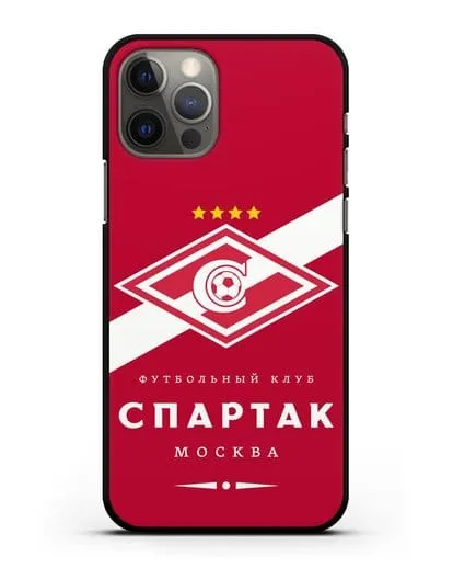 Чехол с логотипом ФК Спартак Москва с красным фоном силиконовый для iPhone 12 Pro