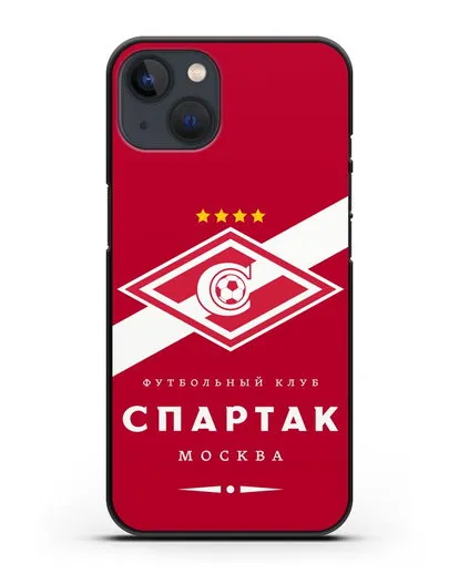 Чехол с логотипом ФК Спартак Москва с красным фоном силиконовый для iPhone 13 Mini