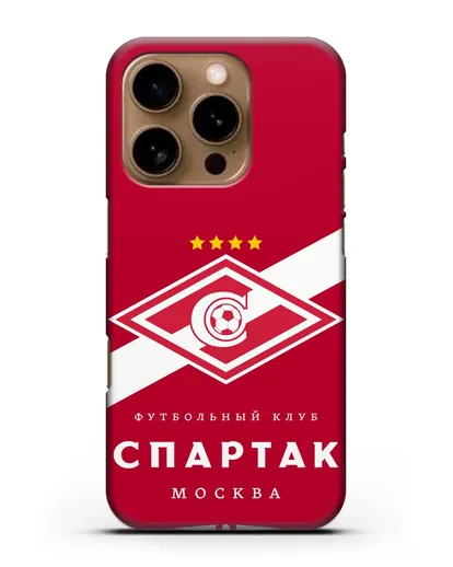 Чехол с логотипом ФК Спартак Москва с красным фоном силиконовый для iPhone 16 Pro