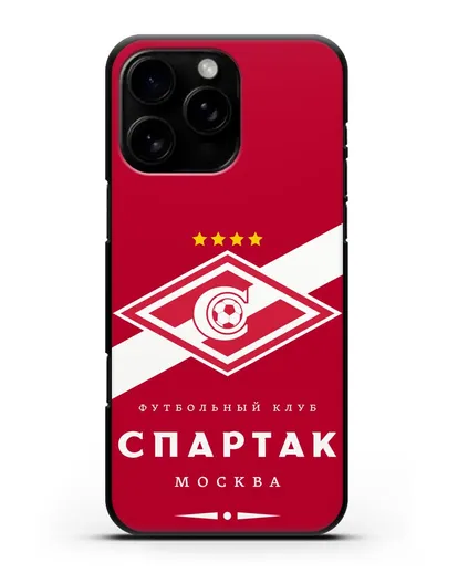 Чехол с логотипом ФК Спартак Москва с красным фоном силиконовый для iPhone 16 Pro Max