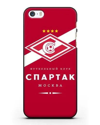 Чехол с логотипом ФК Спартак Москва с красным фоном силиконовый для iPhone 5/5s/SE