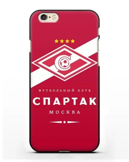 Чехол с логотипом ФК Спартак Москва с красным фоном силиконовый для iPhone 6