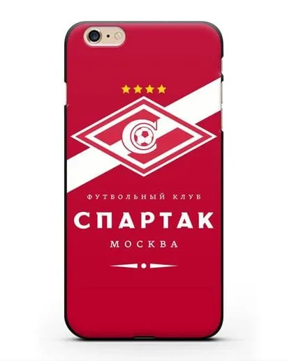 Чехол с логотипом ФК Спартак Москва с красным фоном силиконовый для iPhone 6s Plus