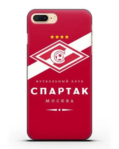 Чехол с логотипом ФК Спартак Москва с красным фоном силиконовый для iPhone 8 Plus