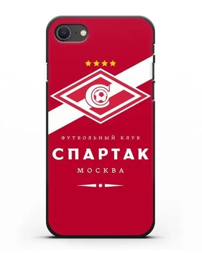 Чехол с логотипом ФК Спартак Москва с красным фоном силиконовый для iPhone SE 2020