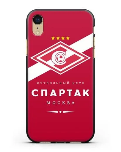 Чехол с логотипом ФК Спартак Москва с красным фоном силиконовый для iPhone XR