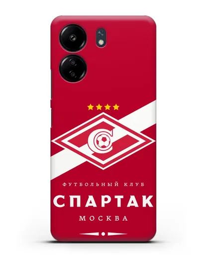 Чехол с логотипом ФК Спартак Москва с красным фоном силиконовый для Xiaomi Poco C65